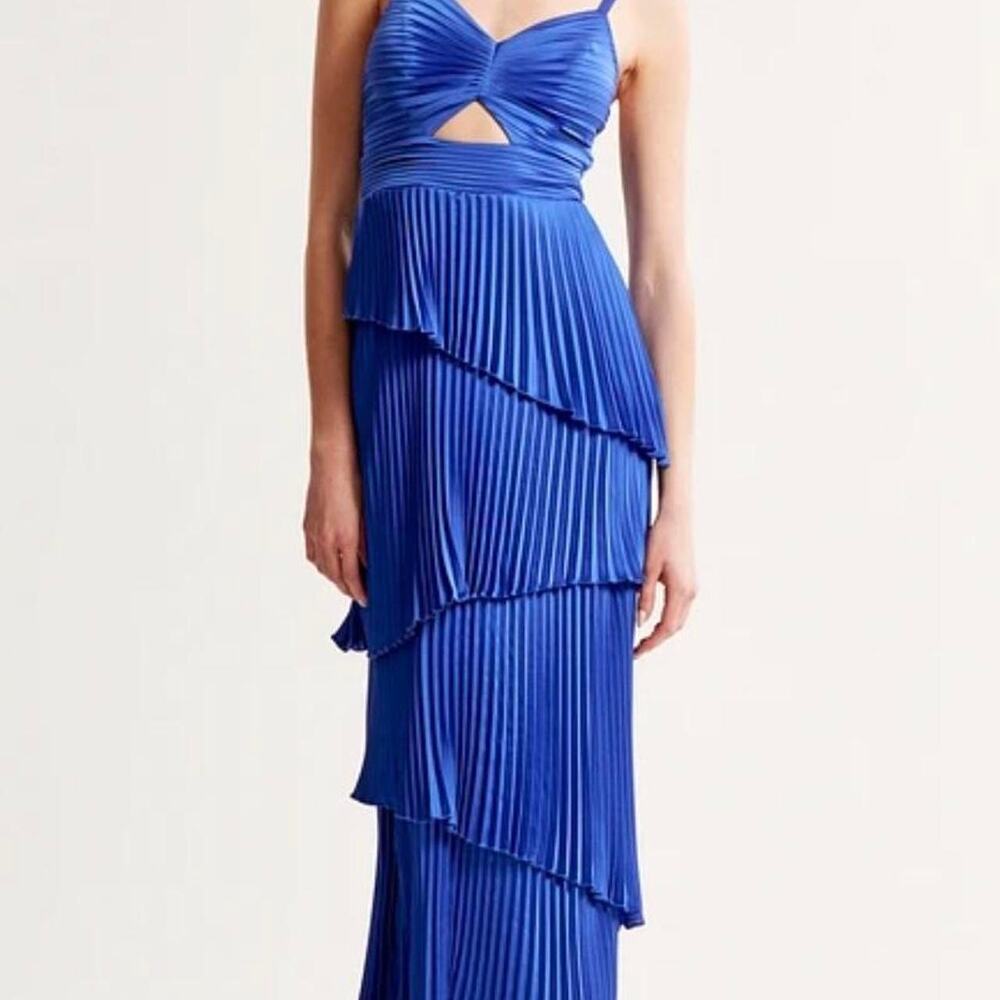 Abercrombie & Fitch Giselle Pleated Tiered Maxi Dress Sz Large TALL NWT